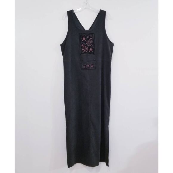 Vintage 90's Y2K Amanda Smith Suede Long Jumper Dress with side slits - Picture 1 of 13